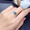 Cluster Rings Vintage 925 Silver Topaz Ring для ежедневной ношения 6 мм VVS Grade Natural London Saterling Jewelry