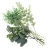 Kwiaty dekoracyjne 16 szt. Symulowane eukaliptus liście ślubne rekwizyty gałąź wazon dekorują jedwabne kwiaty fałszywa zieleń