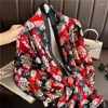 Foulards Soie Satin Designer Écharpe Pour Femmes Châle Wraps Hijab Foulard Femme Imprimer Plage Étoles Bandana Tête Pashmina Echarpe