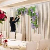 Decoratieve bloemen Wisterias Garland Hangings Flower Wall Silk Kunstmatig 1,8 m voor kamer en bruiloft achtergrond/receptie