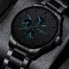 Zegarstwatches męski mody Ultra cienki cyfrowa skala cynkowa kwarc cynkowy zegarek czarny