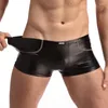 Mutande Intimo morbido da uomo Mutandine in ecopelle Boxer Boxer sexy da uomo di alta qualità