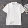 Blusas Femininas Coreano Estilo Preppy Camisa Para Mulheres Moda 2023 Branco Verão Tops Sólido JK Camisas Uniforme Escolar Casual Feminino Blusas