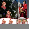 Chaussettes pour femmes bas scintillants décorations de Noël bordure rouge cuisse non tissée avec ceinture
