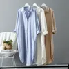 Qnpqyx ny lång vit skjorta klänning för kvinnor linne bomull vår sommar casual koreanska kläder vintage överdimensionerad midi mantel