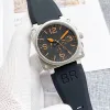 2023 neue Armbanduhren Herren Glocke Automatische mechanische Uhr Braunes Leder Schwarz Gummi Ross Armbanduhren Uhren Geschenk jason007