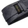 Галстуки -галстуки Houndstooth Black Silver Luxury Silk for Men Business Wedding Neck Tie Promkeef.