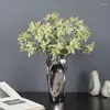 Decorative Flowers Simulation Green Plant Party Window Decoration Bride Holding Single Bouquet White Edge Leaves Silver Orchid Home Supply