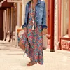 Casual Dresses Fashion Maxi Dress Breathable Beach Loose Relax Fit Elegant Flower Print Suspenders