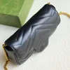 Дизайнер-Marmont Super Mini Bag Классическая вышивка сердца логотип логотип цепь плеча на плечо роскошные сумочки дизайнерские кошельки кошельки кожаная сумочка кросс-кошелек кузов