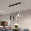 Kronleuchter TRAZOS Nordic Led Spot Anhänger Schwarz Gold Wohnzimmer Tische Essen Essen Dekoration