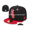 Berretti a sfera Cappelli aderenti firmati Snapback Cappello Tutto il logo della squadra Baskball regolabile Unisex Sport all'aria aperta Ricamo Cotone Piatto chiuso B Dhg3A