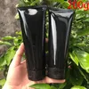 Garrafas de armazenamento 200g Tubo preto Squeeze 200ml Limpador facial Recipiente Loção corporal Embalagem Cosmético vazio