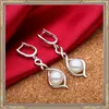 Dingle örhängen Sinya 925 Sterling Silver Drop Hoop Hoop Earring High Luster Natural Freshwater Pearls Smyckespresent till kvinnliga damer mamma