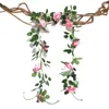 Dekorativa blommor Rose Artificial Flower Vine 2m Handgjorda blommor Vinrankor för bröllop Garland Hem Rum Dekoration Spring Autumn Garden Arch