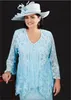 Ann Balon 2023 Mère de la mariée Robes en dentelle V Full Neck Mother's Robes de Mother Plus taille Formel Wear Mothers Groom Robe 0509