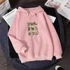 Kvinnors hoodies harajuku hoodie roligt för kvinnor ullzang söt koreansk stil höst vinter tröja flickor kawaii 90 -talet