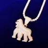 Pendentif Colliers Animal Orang-outan Or Couleur Aaa Bling Zircon Hommes Hip Hop Collier Rock Bijoux 230621