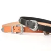 Belts Double-Buckle Western Belt For Women Vintage Cowboy Men With Big Buckle Leather Jeans D5QB