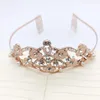 Headpieces Wedding Bride Diamond Crown Hair Ring Jewelry Metal Side Headband Hand-drilled Five Blonde Hoop Ornaments