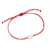 Braccialetti con ciondoli Pietre di zirconi cubici lucidi Bracciale uovo ovale Donne Cerchio della vita Rame Triangolo CZ Stringa rossa Gioielli chic presenti