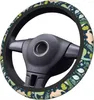 Cobertura de Volante Kawaii Capa de Dinossauro Universal 15 Polegadas Dino Print Neoprene Protetor de Carro Bonito Automotivo