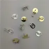 Pins Brooches 20pcs 15MM Gold Silver Color Ear Clip With Pin Copper Metal DIY Earring Finding 230621