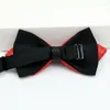 Bow Ties Men's Formal Wear Professional Business Festive Red Bridegroom Wedding Polyester Silk Plain Spot Pointed Double Layer Tie