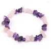 Strand pärlstav strängar naturliga stenarmband 18 cm semi-ädelstenar rose kvarts Amethysts charm tillbehör födelsedag kvinnor gåva raym22