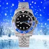 Relógio masculino com bisel de cerâmica Cystal Sliding Button Watch Relógios mecânicos automáticos Faixa de prata 40 mm Aço inoxidável à prova d'água Montre de luxe Relógios de pulso luxuosos