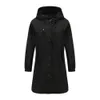 Automne et hiver nouveau imperméable à capuche décontracté long manteau en peau de mouton ample grand coupe-vent extérieur pour femmes 23 vestes en cuir pour femmes