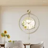Horloges murales salon horloge muette mode créative montre pivotante salle à manger fond ornement décoration de la maison 50/60 cm