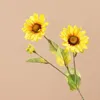 Fleurs décoratives soie artificielle fausse fleur de tournesol pour bricolage Bouquet de mariée jardin maison mariage INS accessoires de décoration