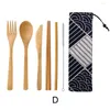 Conjunto de louça conjunto japonês de madeira talheres de bambu palha com saco de pano cozinha utensílios de cozinha