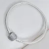 CZ Diamond Barrel Clasps Clasps 925 Sterling Silver Jewelry for Pandora Sparkling Clasp Snake Bracelet مع صندوق أصلي