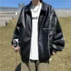 Jaquetas masculinas jaqueta de couro PU outono e inverno marca da moda explosiva street ruffian versão coreana solta hip-hop
