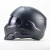 Motorcykelhjälmar Vintage Scorpion Full ansiktshjälm med inre lins Casco Moto Retro Riding Cracete Para Dot