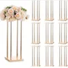 Wrought Iron Tall Wedding Centerpiece Table Decoration Metal vases for Centerpieces Gold Flower Stand for Wedding Party Event