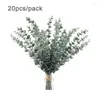 Fleurs décoratives 20pcs Faux Plantes Tiges Feuilles Eucalyptus Artificiel Pour Vase Partie Verdure Bouquet Décor À La Maison Arrangement Floral Branche