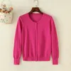 Women's Knits Women's Knitted Cardigan 2023 Autumn Spring Coats Short Round Neck Long Sleeve Jacket Versatile Solid Color Small Shawl
