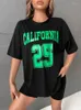 Kobiety dla kobiet w Kalifornii 25 damskich szczytów w stylu amerykański styl starych streetwearu moda osobowość All-math T-shirty za duża kobieta bawełna