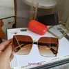 H Letter Solglasögon mode koreansk version kvinnors orange uv resistent stor ram med presentförpackning