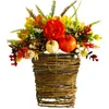 Fleurs décoratives Automne Pivoine Citrouille Couronne Pendentifs Porte Paniers Suspendus Ornements Réutilisables Thanksgiving Day Décor Pour Intérieur Extérieur