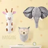 Plush Wall Stuff Elephant Giraffe Animal Head Wall Mount Decoration Hang Mural Stuffed Plush Toy Girl Room Decoration 230621