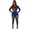 Women's Two Piece Pants Sexy Sequin Bodycon Set Women Clubwear Short Tops And Pencil High Waist Birthday Party Night Club Outfits Sets