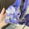 Blusas femininas 2023 moda coreana camisa de verão roxo halo tingido pintura a óleo seda suave cetim facial protetor solar versátil para mulheres