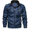 Мужские куртки зимняя бренда кожаная куртка мужская плюс размер XL-5XL Винтажный мотоцикл PU