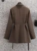 Abrigos de mujer moda Chic cintura delgada mujer Blazer sólido elegante ropa de oficina solo botón mujer traje chaqueta 2023 primavera Blazer Wom290C