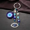 Antique Silver Animal Pendant Evil Eye Keychains Good Luck Gift Charms Lanyards for Women