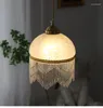 Lampy wiszące francuskie szklane żyrandol z frędzl